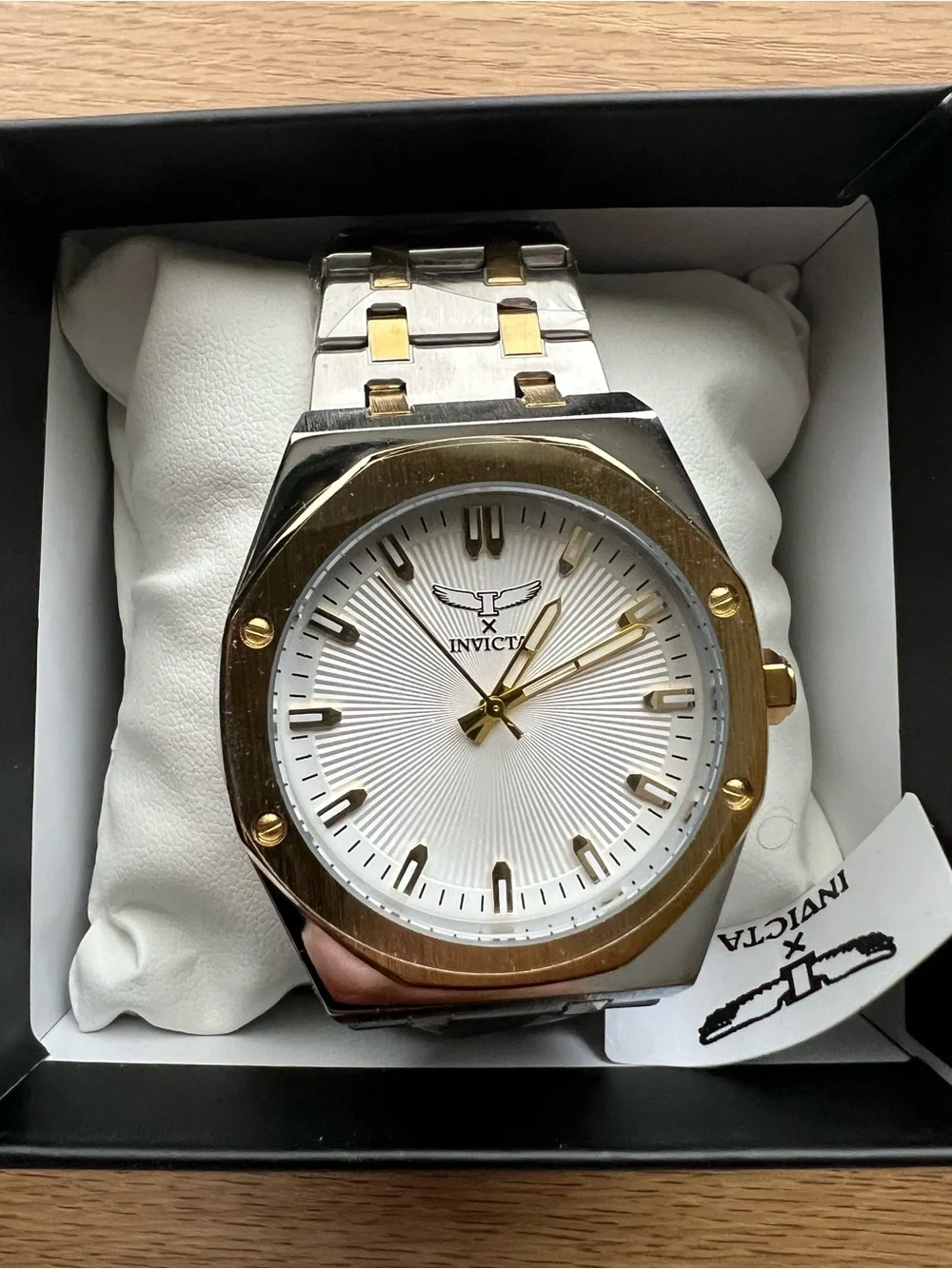 Invicta Two-Tone Silver and Gold Men’s and Women’s Watch Set with White Dial
